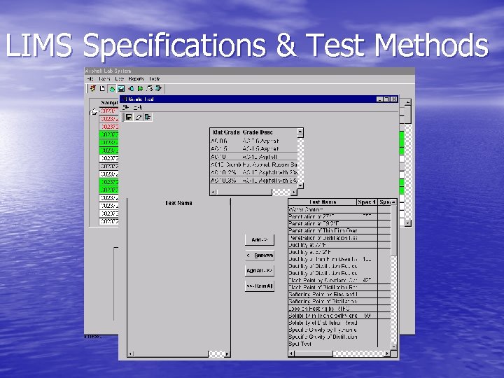 LIMS Specifications & Test Methods 