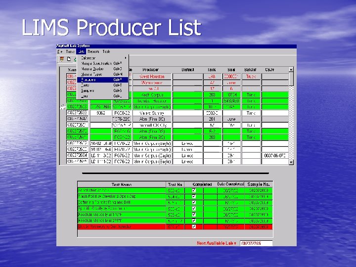 LIMS Producer List 