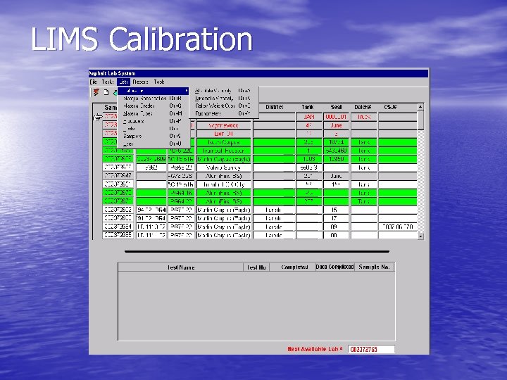 LIMS Calibration 