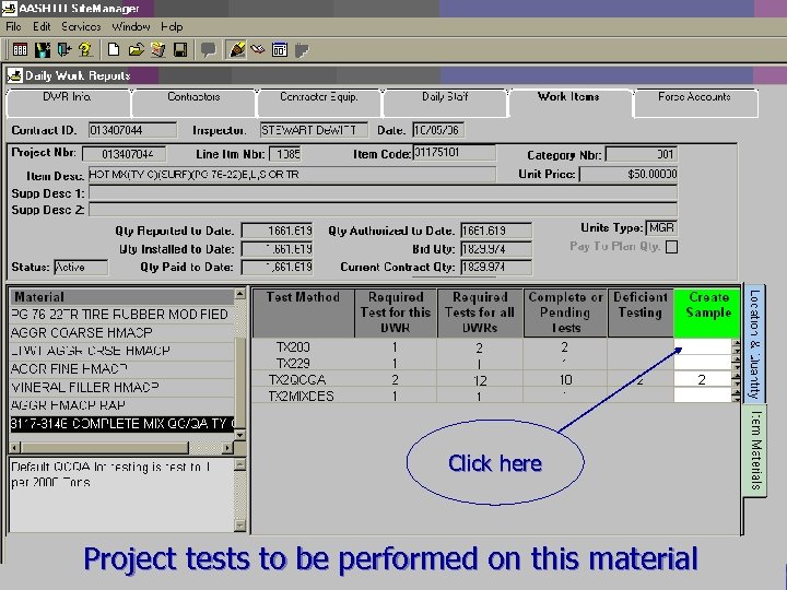Click here Project tests to be performed on this material 