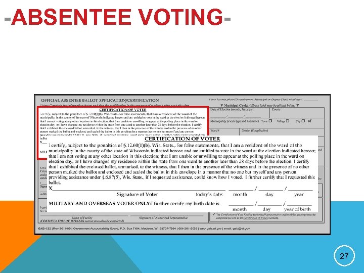 -ABSENTEE VOTING- 27 