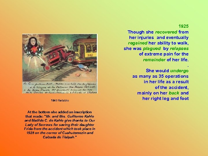 1940 Retablo At the bottom she added an inscription that reads: 