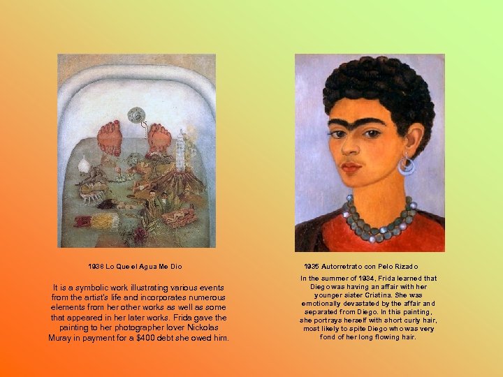 1938 Lo Que el Agua Me Dio It is a symbolic work illustrating various