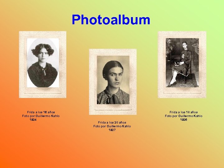Photoalbum Frida a los 16 años Foto por Guillermo Kahlo 1924 Frida a los