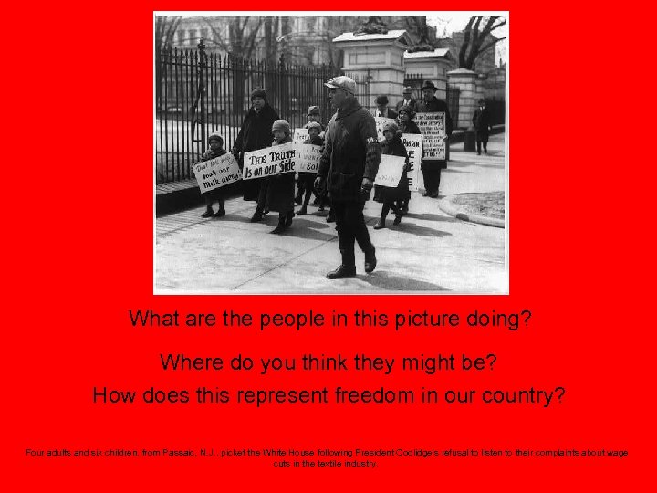 What are the people in this picture doing? Where do you think they might