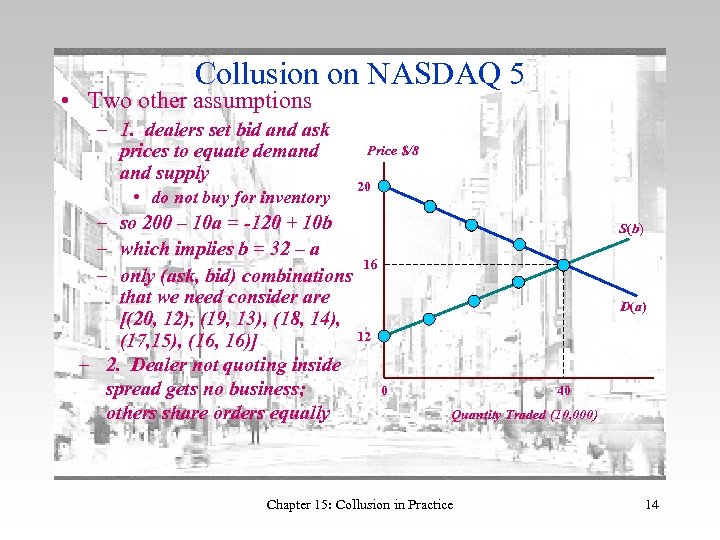 Collusion on NASDAQ 5 • Two other assumptions – 1. dealers set bid and