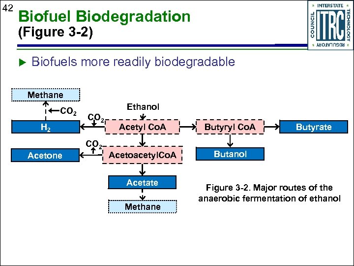 42 Biofuel Biodegradation (Figure 3 -2) u Biofuels more readily biodegradable Methane CO 2