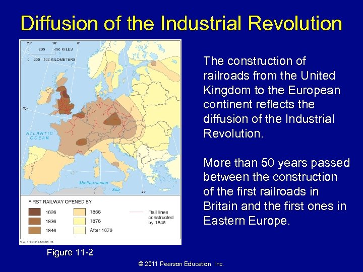 Diffusion of the Industrial Revolution The construction of railroads from the United Kingdom to