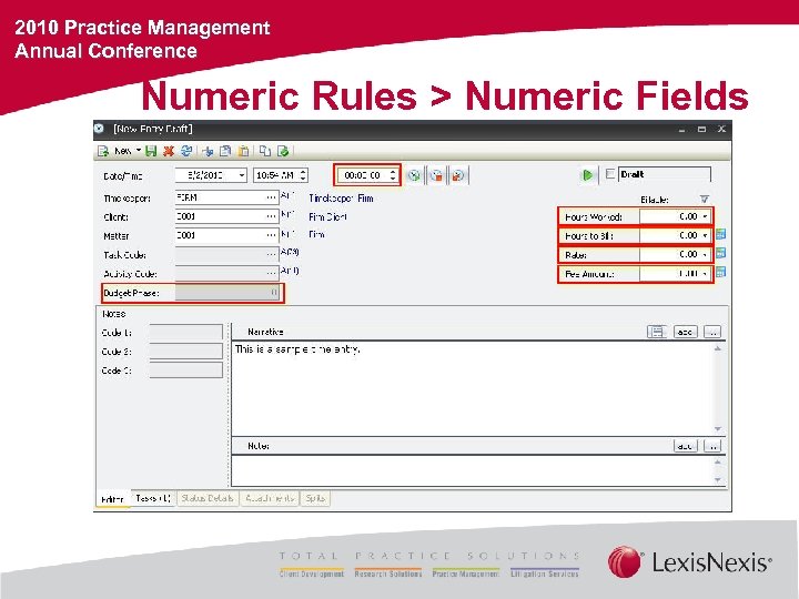 2010 Practice Management Annual Conference Numeric Rules > Numeric Fields 