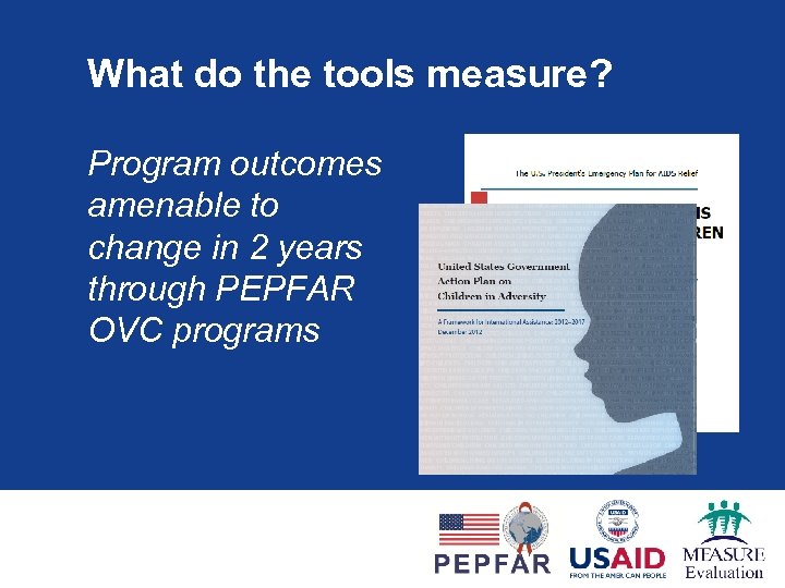 What do the tools measure? Program outcomes amenable to change in 2 years through