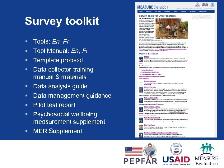 Survey toolkit § § § § § Tools: En, Fr Tool Manual: En, Fr