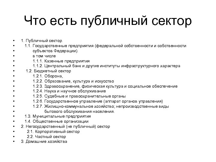 Что есть публичный сектор • • • • • • 1. Публичный сектор. 1.