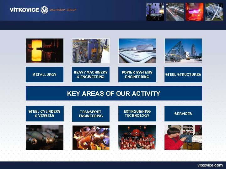 METALLURGY HEAVY MACHINERY & ENGINEERING POWER SYSTEMS ENGINEERING STEEL STRUCTURES KEY AREAS OF OUR