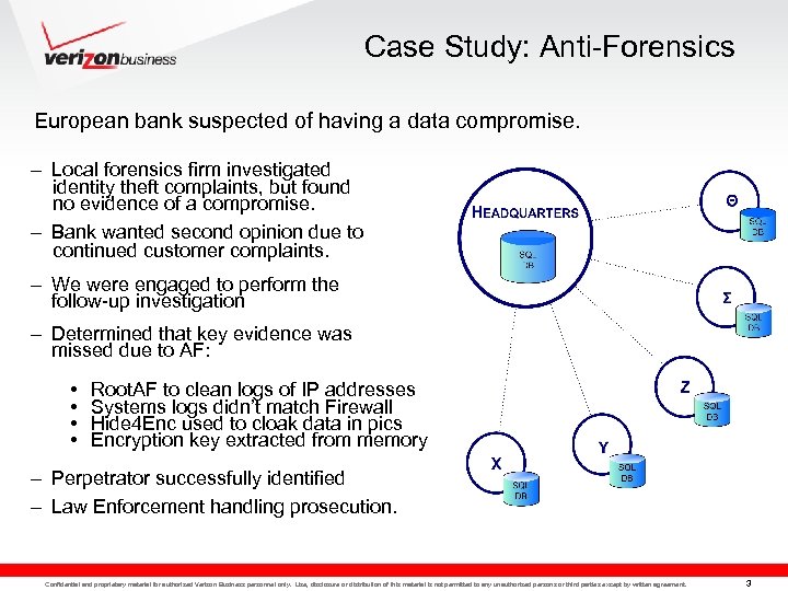 Case Study: Anti-Forensics European bank suspected of having a data compromise. – Local forensics