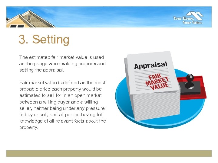 3. Setting The estimated fair market value is used as the gauge when valuing