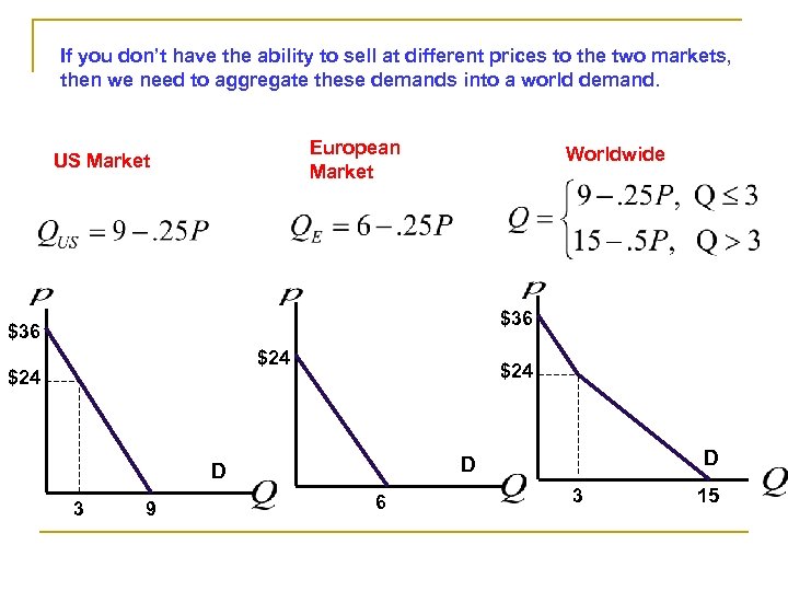 If you don’t have the ability to sell at different prices to the two