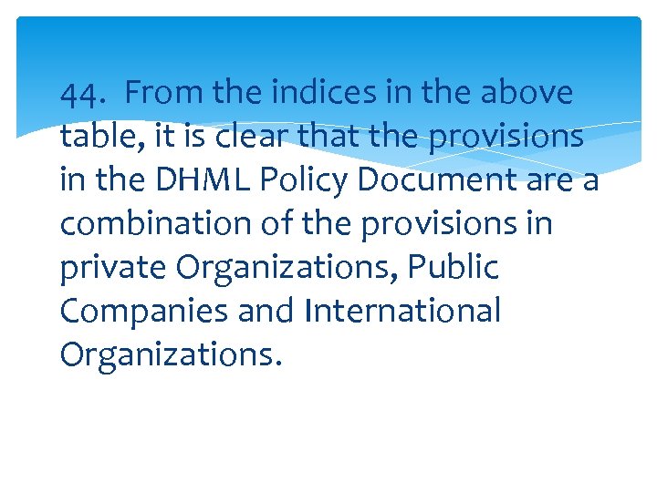 44. From the indices in the above table, it is clear that the provisions