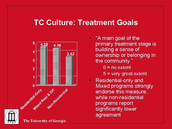 TC Culture: Treatment Goals • “A main goal of the primary treatment stage is