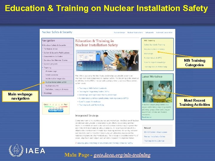 Education & Training on Nuclear Installation Safety NIS Training Categories Main webpage navigation Most