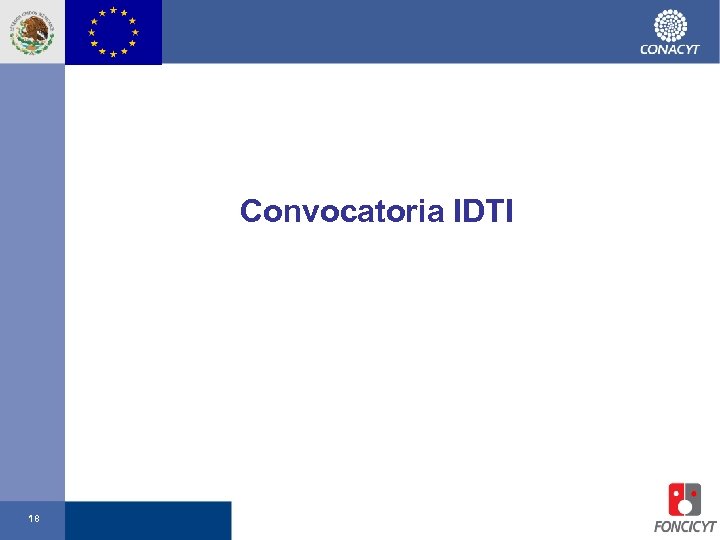 Convocatoria IDTI 18 