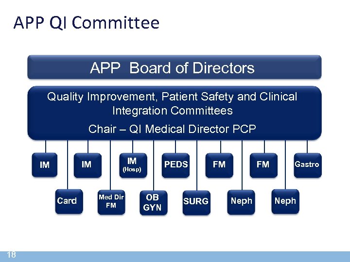 APP QI Committee APP Board of Directors Quality Improvement, Patient Safety and Clinical Integration