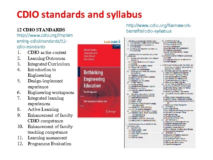 CDIO standards and syllabus 12 CDIO STANDARDS http: //www. cdio. org/implem enting-cdio/standards/12 cdio-standards 1.