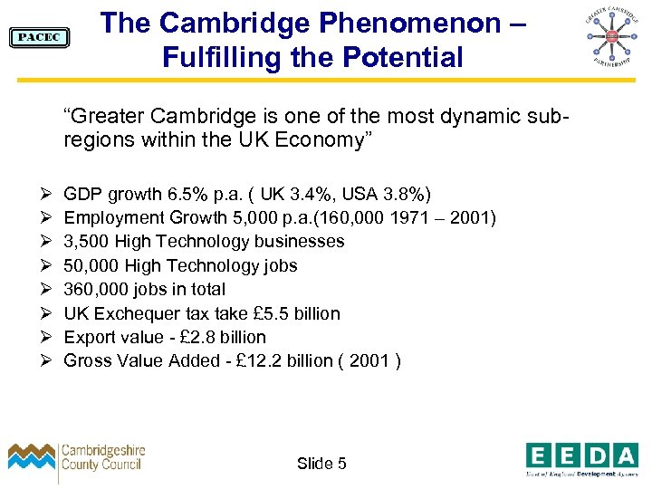 The Cambridge Phenomenon – Fulfilling the Potential “Greater Cambridge is one of the most