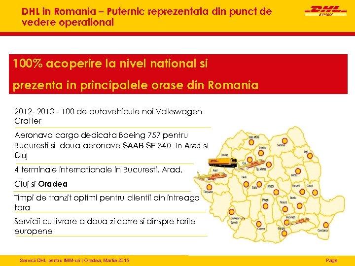 DHL in Romania – Puternic reprezentata din punct de vedere operational 100% acoperire la