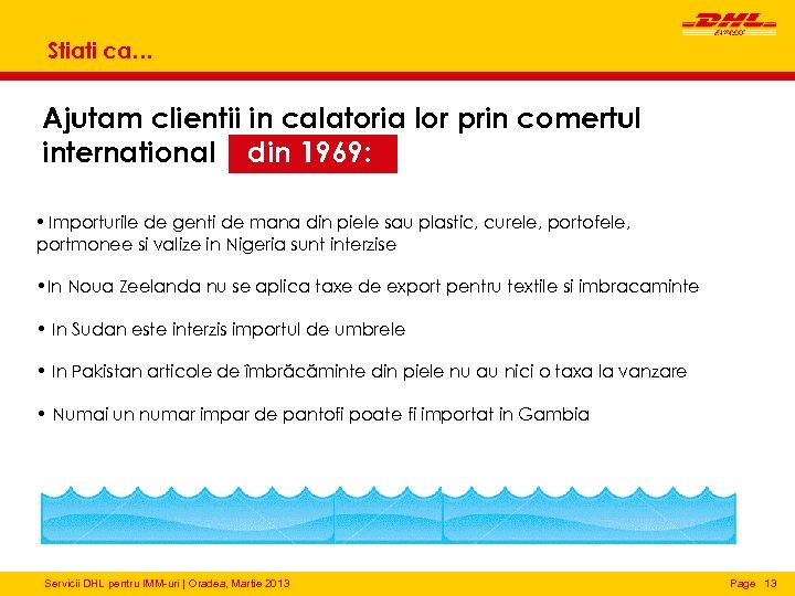 Stiati ca… Ajutam clientii in calatoria lor prin comertul international din 1969: • Importurile