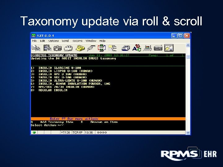 Taxonomy update via roll & scroll 