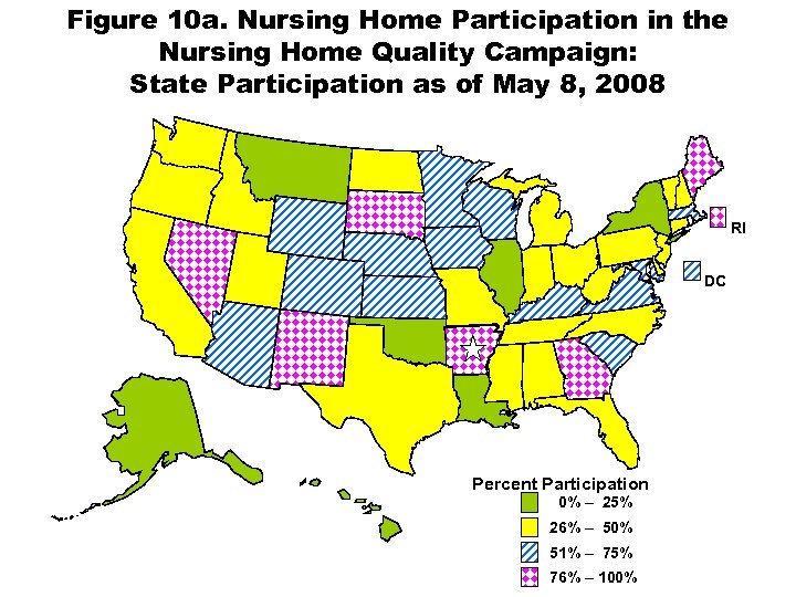 Figure 10 a. Nursing Home Participation in the Nursing Home Quality Campaign: State Participation