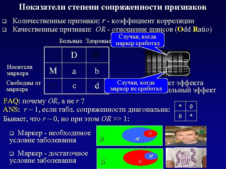 Показатели степени сопряженности признаков q Количественные признаки: r - коэффициент корреляции q Качественные признаки: