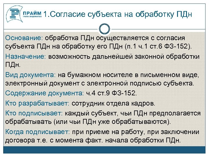 Случаи обработки персональных данных без согласия субъекта