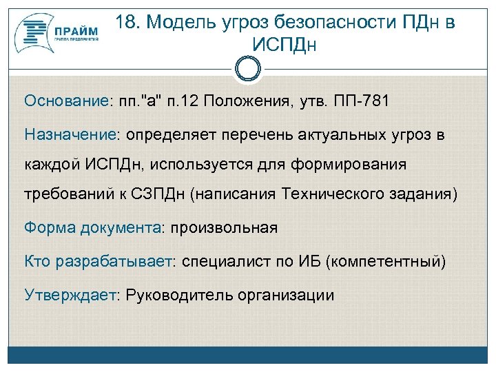 Модель угроз безопасности персональных данных образец