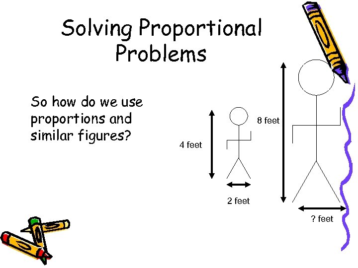 Solving Proportional Problems So how do we use proportions and similar figures? 8 feet