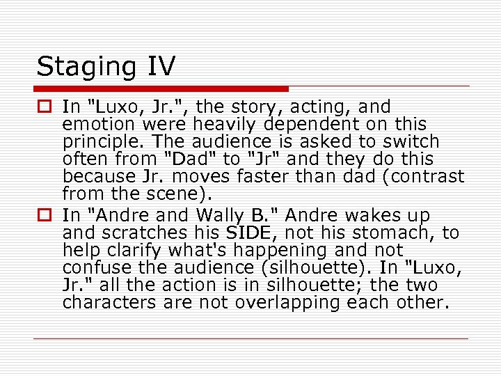 Staging IV o In 