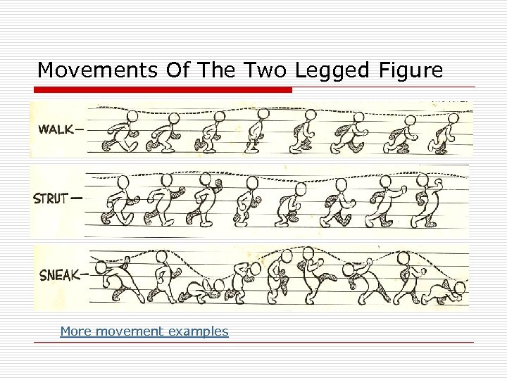 Movements Of The Two Legged Figure More movement examples 