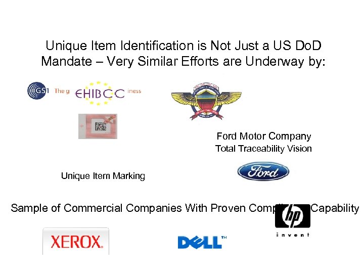 Unique Item Identification is Not Just a US Do. D Mandate – Very Similar