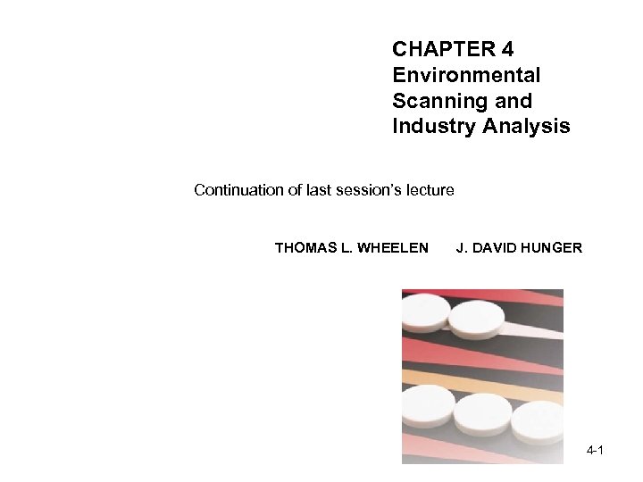 CHAPTER 4 Environmental Scanning and Industry Analysis Continuation of last session’s lecture THOMAS L.