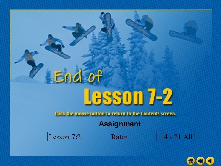 Assignment Lesson 7: 2 Rates 4 - 21 All 