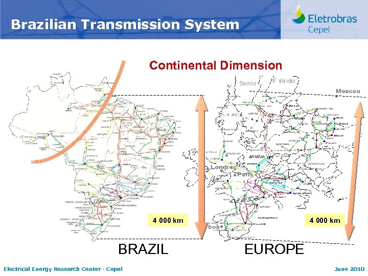 Brazilian Transmission System Continental Dimension 4 000 km BRAZIL Electrical Energy Research Center -