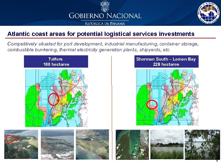 Atlantic coast areas for potential logistical services investments Competitively situated for port development, industrial