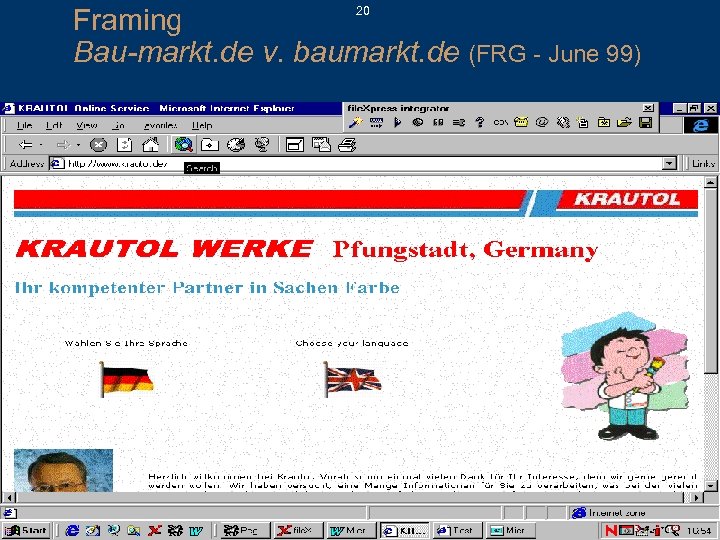 Framing Bau-markt. de v. baumarkt. de (FRG - June 99) 20 