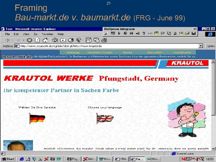 21 Framing Bau-markt. de v. baumarkt. de (FRG - June 99) 