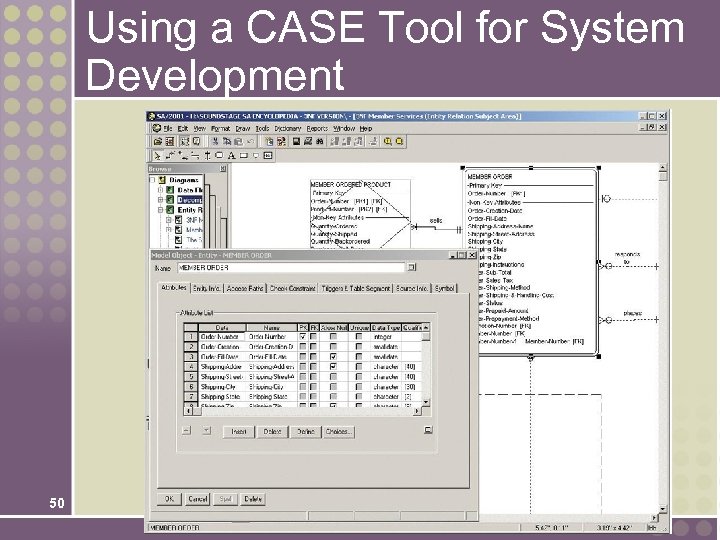 Using a CASE Tool for System Development 50 