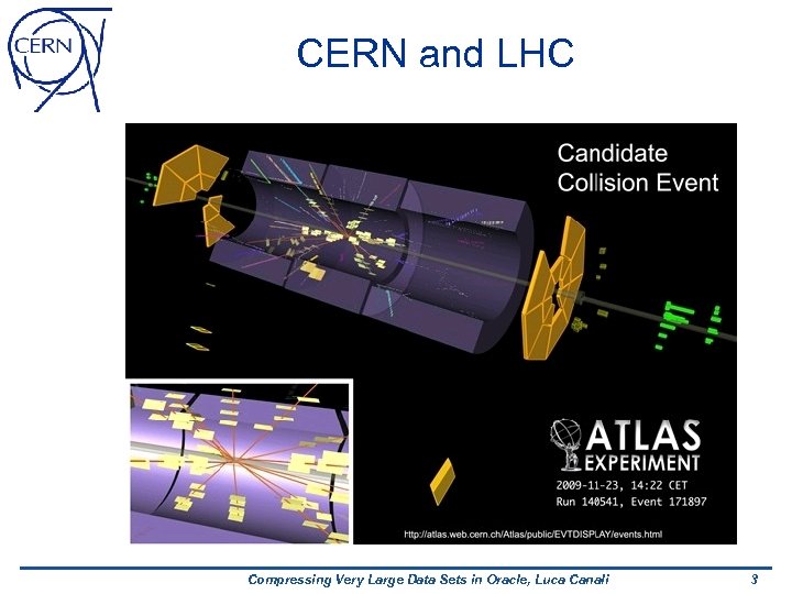 CERN and LHC Compressing Very Large Data Sets in Oracle, Luca Canali 3 