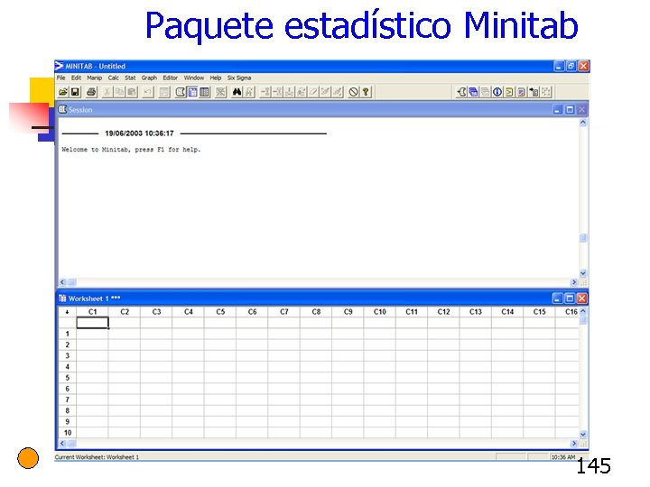 Paquete estadístico Minitab 145 