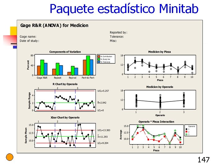 Paquete estadístico Minitab 147 