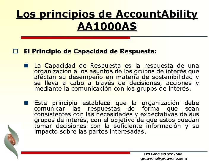 Los principios de Account. Ability AA 1000 AS o El Principio de Capacidad de