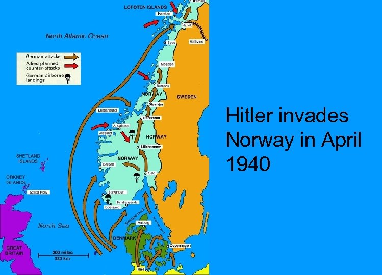 Hitler invades Norway in April 1940 